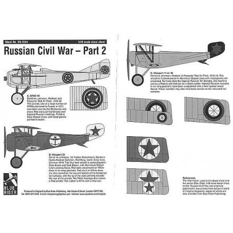 Print Scale Decals 1/48 NIEUPORT FIGHTERS Russian Civil War Part 1 