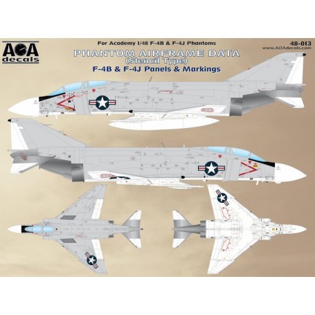 Decals McDonnell PHANTOM AIRFRAME DATA (Stencil Type) F-4B & F-4J Panels & Markings

For Academy 1/48 F-4B & F-4J Phantom

This 