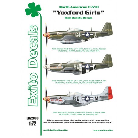 Decals Yoxford Girls - North-American P-51D Mustang

P-51D Mustang obviously became one of the most popular modeling subjects of