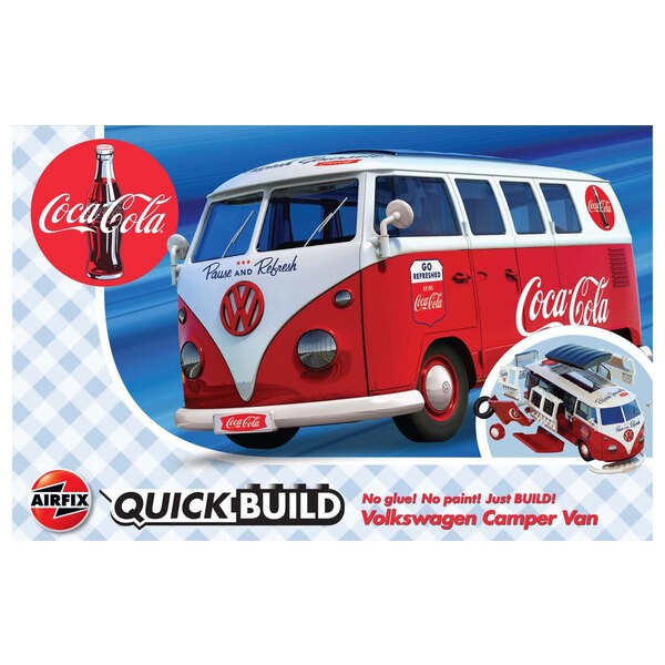 VW Camper Van Coca-Cola? QUICK BUILD Blue (No glue or paint required)NEW TOOL Model kit