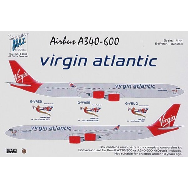 Airbus A340-600 Virgin Atlantic (designed to be assembled with model kits from Revell) 
