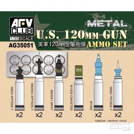 US M1A1 / M1A2 M256 120mm Ammo set (Aluminum) 