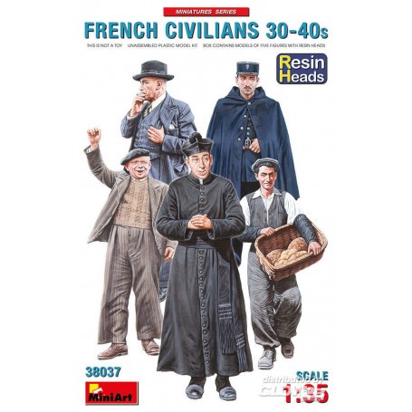 French Civilians '30 -'40s. Resin heads Figures