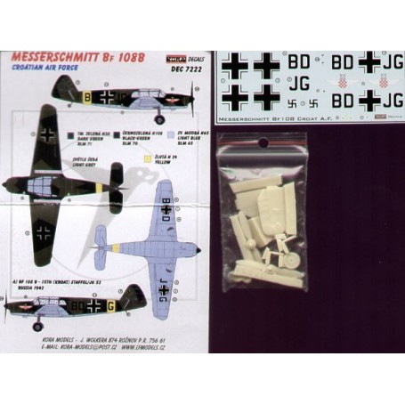Decals Messerschmitt Bf 108B Croatian Air Force (designed to be assembled with model kits from Heller) Decals for military aircr