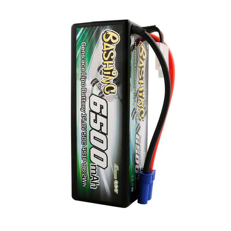 Gens ace Battery LiPo 4S 14.8V-6500-50C(EC5) 139x46x49mm 560g Battery Lipo