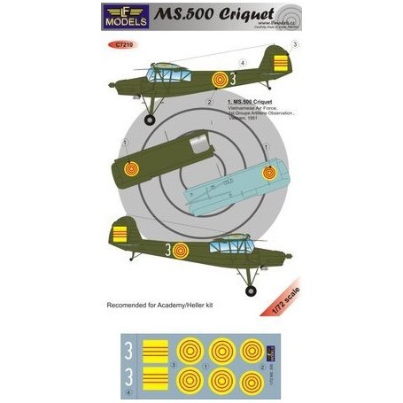 Decals MS.500 Criquet Decals for military aircraft