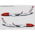 Decals Boeing 737-800 LN-NOL Norwegian with the 6000th tail motif. Decals for civil aircraft
