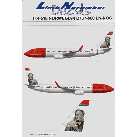 Decals Boeing 737-800 NORWEGIAN LN-NOG `Henrik Ibsen′ 