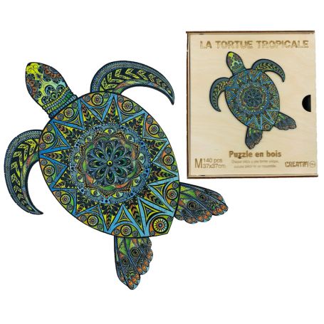 Tropical turtle wooden puzzle 