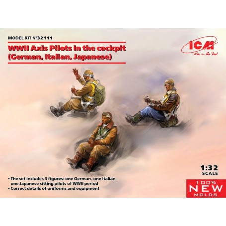 WWII Axis Pilots in the cockpit (German, Italian, Japanese) (100% new molds) Figures