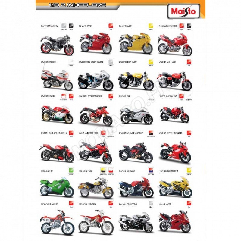 24 PIECES DISPLAY: "WHEELER" MOTORCYCLES Maisto