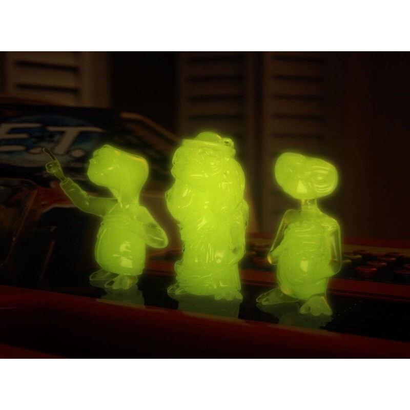 AND the extra-terrestrial pack 3 mini figures Collector's Set Glowing Edition 5 cm Figurines
