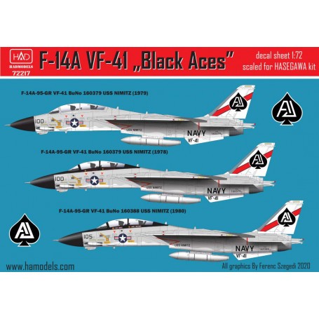 Decals Grumman F-14A Tomcat Black Aces/ USS Nimitz 