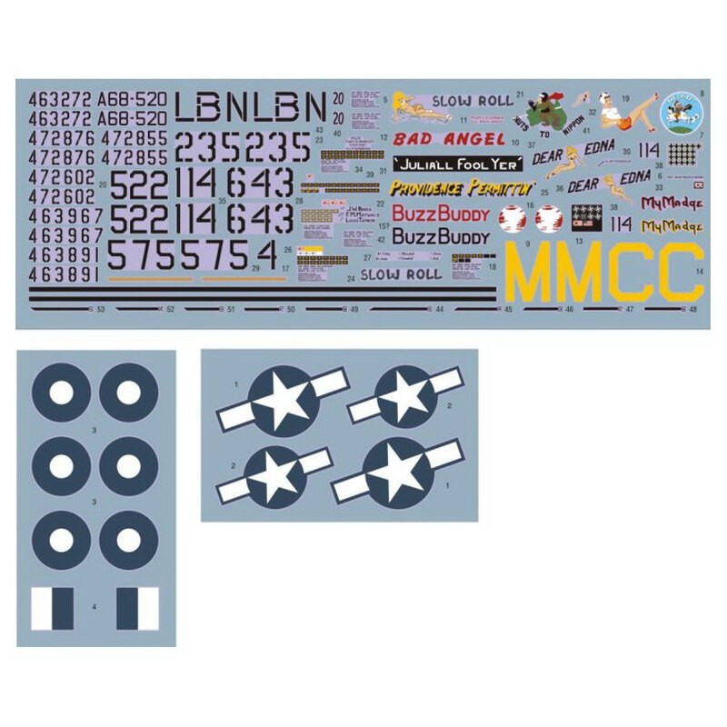 Decals North-American P-51D/K Mustang over the Pacific and Australia Decals for military aircraft