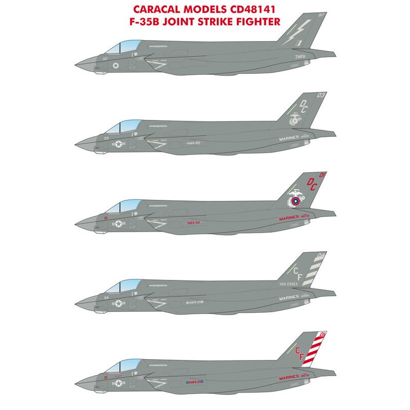 Decals Lockheed-Martin F-35B Joint Strike Fighter Marking options for all F-35B Lightning II operators 