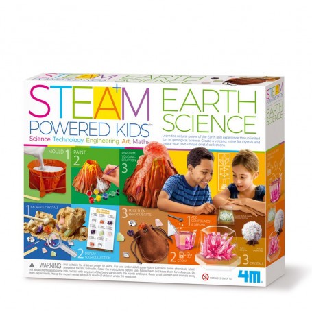 4M STEAM DELUXE: POWERED KIDS/EARTH SCIENCES 3-in-1 