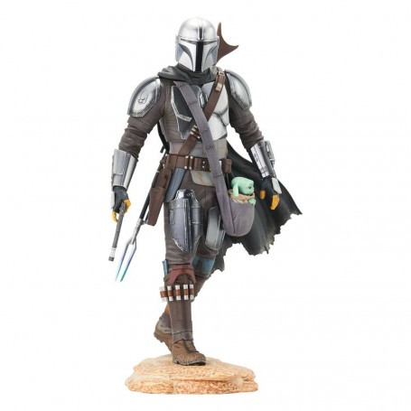 Star Wars The Mandalorian statuette Premier Collection 1/7 The Mandalorian with The Child 25 cm 