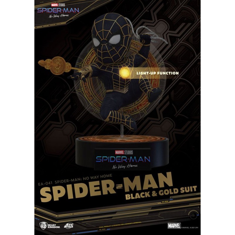 Spider-Man: No Way Home Egg Attack Spider-Man Black & Gold Suit 18 cm figure