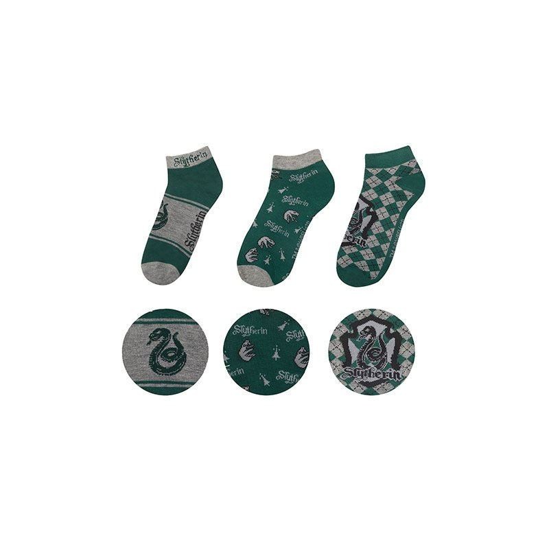 Harry Potter pack of 3 pairs of Slytherin ankle socks 