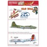 Decals Boeing B-17G-VE 42-102516 H 'Aluminium Overcast' EAA - B-17F 42-29673 'Old Bill' JJ-S 365BS 305BG Chelveston May 1943 