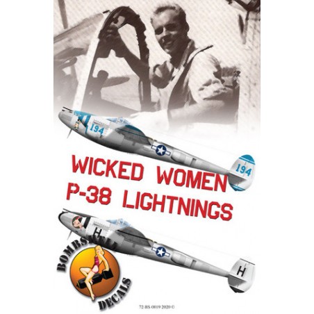 Decals Lockheed P-38J Lightnings Wicked Women P-38 Lightnings'Margaret' 'Virginia Marie' 