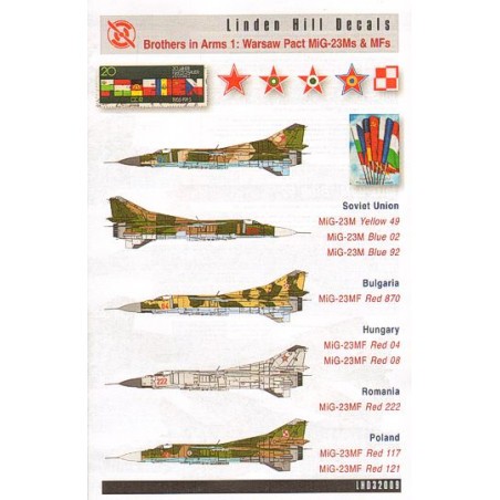 Decals Mikoyan MiG-23M and Mikoyan MiG-23MF Flogger B 'Brothers in Arms Part 1 