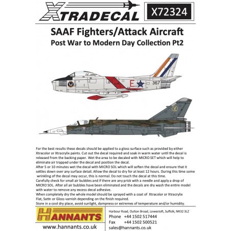 Decals SAAF Fighters/Attack AircraftPost War to Modern Day Collection Pt2 (11) 