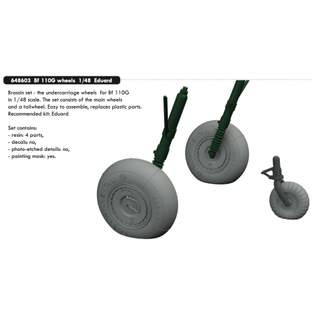 Messerschmitt Bf-110G-4 wheels (designed to be used with Eduard kits) 