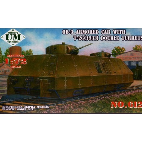 Soviet OB-3 armored car with Soviet T-26 (1933 double turret) Model kit
