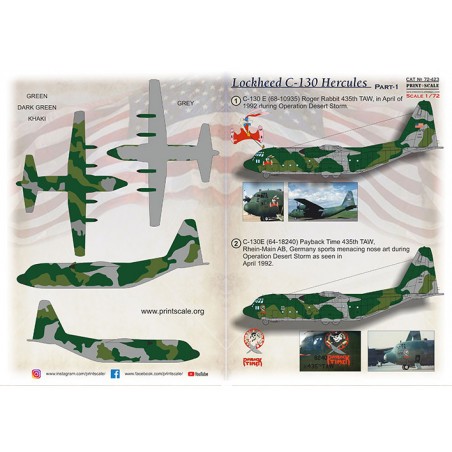 Decals Lockheed C-130 Hercules. Part 11. C-130 E (68-10935) 