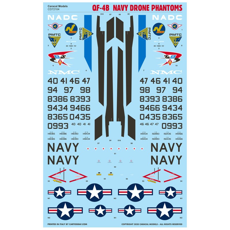 Decals McDonnell QF-4B Navy Drone Phantoms Decals for military aircraft