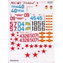 Decals Mikoyan MiG-21 Fishbed (11) Blue 40 Russia White Outline 44 115th GIAP Moscow White Outline 17 115th GIAP Red 9 234th Gua
