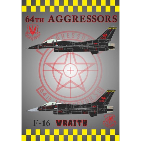 64TH AGGRESSORS F-16 WRAITH PAINT. The aircraft painted in the new “Wraith” aggressor paint scheme was aircraft number 48, an F-