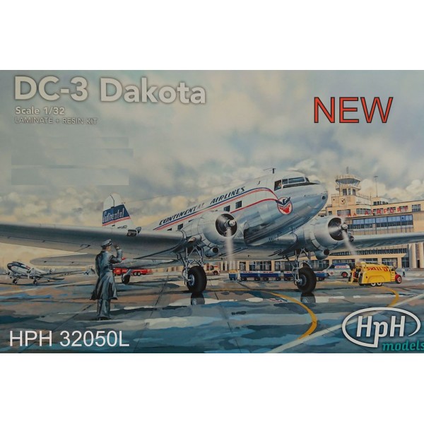 Douglas DC-3 Dakota with highly detailed interior. Decals for Continental Airlines 