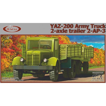 YAZ-200 Army truck with 2-axle trailer 2-AP-3 Model kit