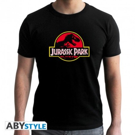 JURASSIC PARK - Tshirt Logo man MC black- new fit 