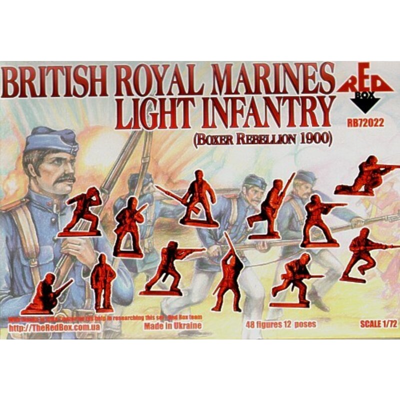 British Royal Marines Light Infantry (Boxer Rebellion 1900) 48 figures 12 poses Red Box