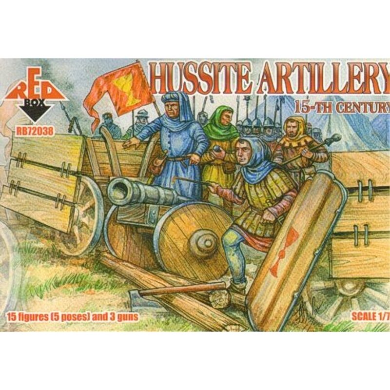 Hussite Arillery 15th Century. 15 figures in 5 different poses and 3 guns 