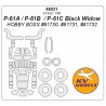 Northrop P-61A / P-61B / P-61C Black Widow + wheels masks (designed to be used with Hobby Boss HB81730, HB81731, HB81732 kits) 