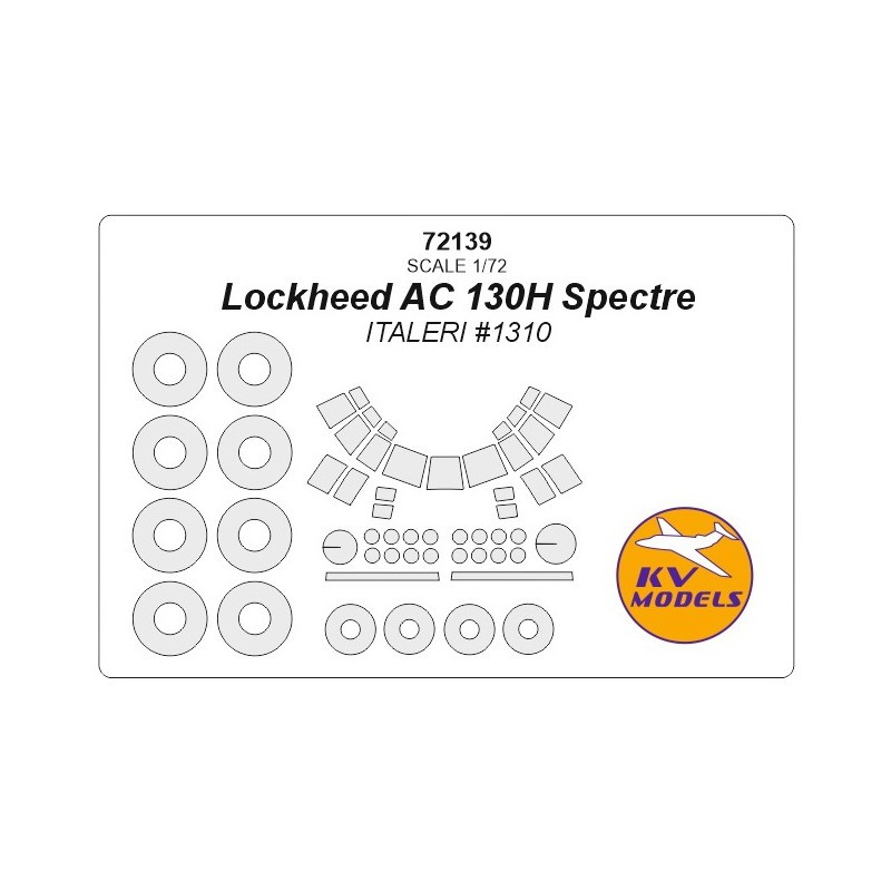 Lockheed AC 130H Spectre + wheels masks (designed to be used with Italeri IT1310 kits) 