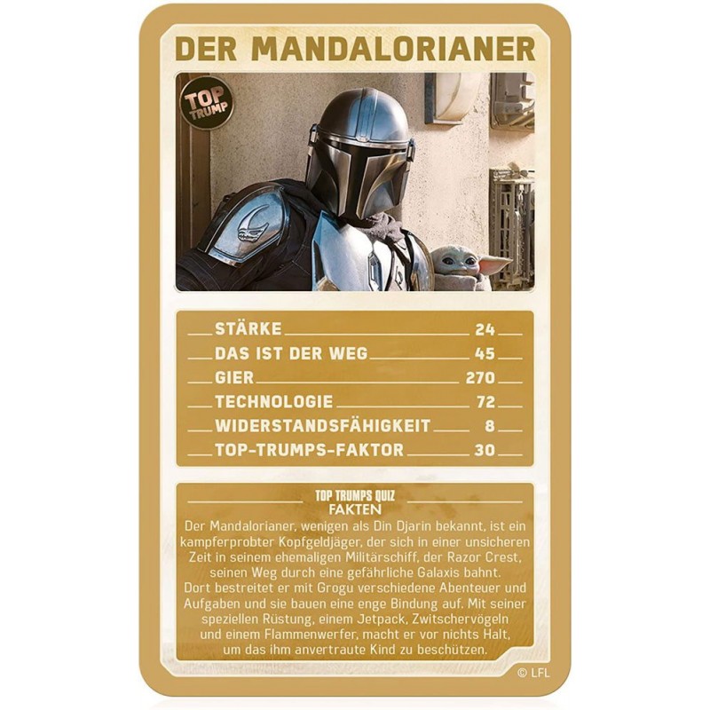 Star Wars Mandalorian Card Game Top Trumps Quiz *GERMAN*