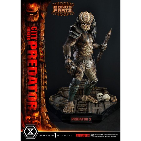 Predator 2 Statuette Museum Masterline 1/3 City Hunter Predator Deluxe Bonus Version 105 cm 
