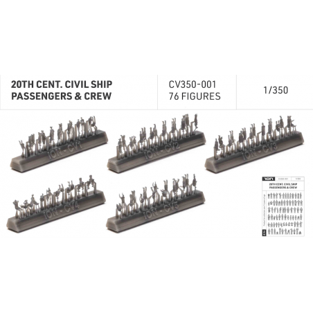 20TH CENTURY CIVILIAN SHIPS PASSENGERS & CREW 76 FIGURES 