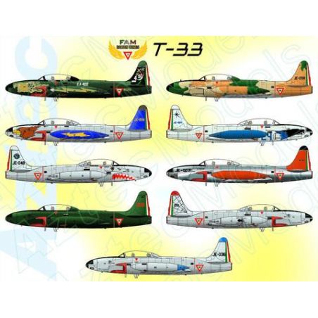 Re-released! FAM Lockheed T-33 Shooting Star Mexico x 9 aircraft schemes 