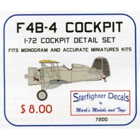 Boeing F4B-4 cockpit detail set (designed to be assembled with model kits from Accurate Miniatures and Monogram) Superdetail kit