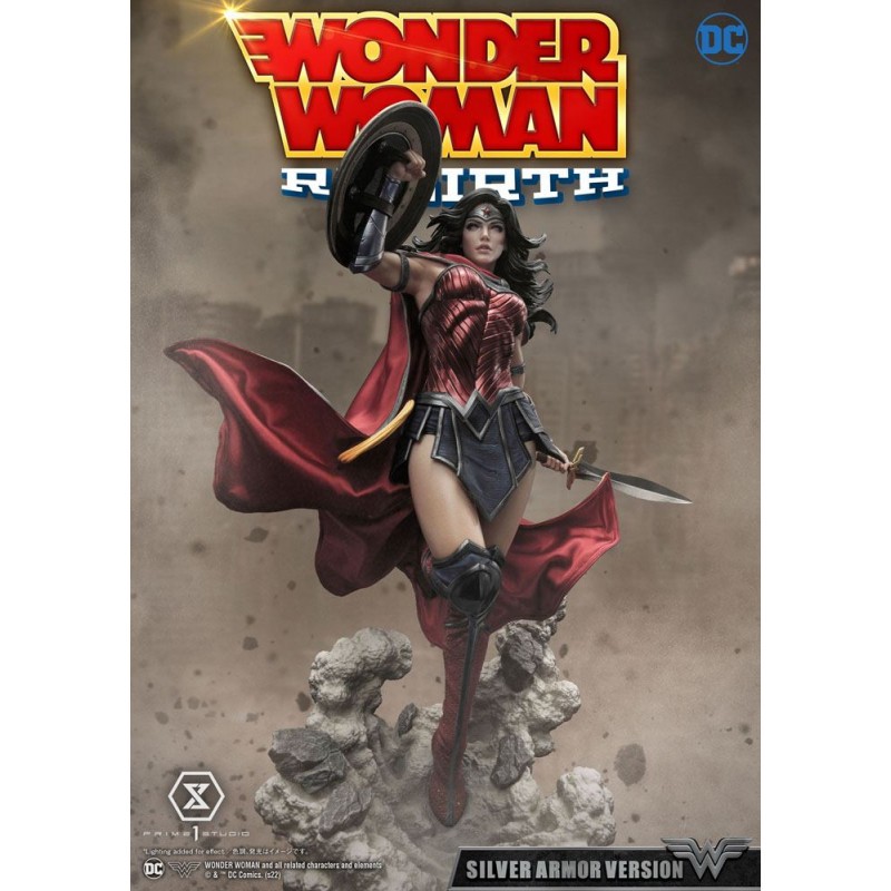 DC Comics Statuette 1/3 Wonder Woman Rebirth Silver Armor Version 75 cm Statue