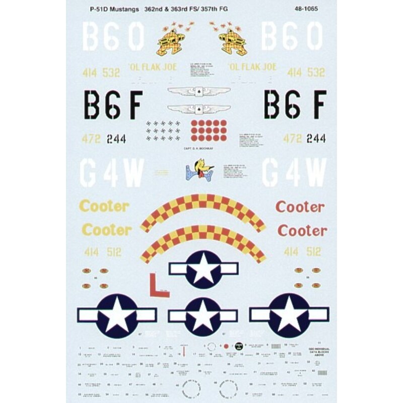Microscale Decals 1/48 North-American P-51D Mustangs 357th FG # SS481065 