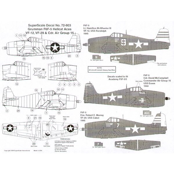 Print Scale Decals 1/72 GRUMMAN F6F HELLCAT Fighter