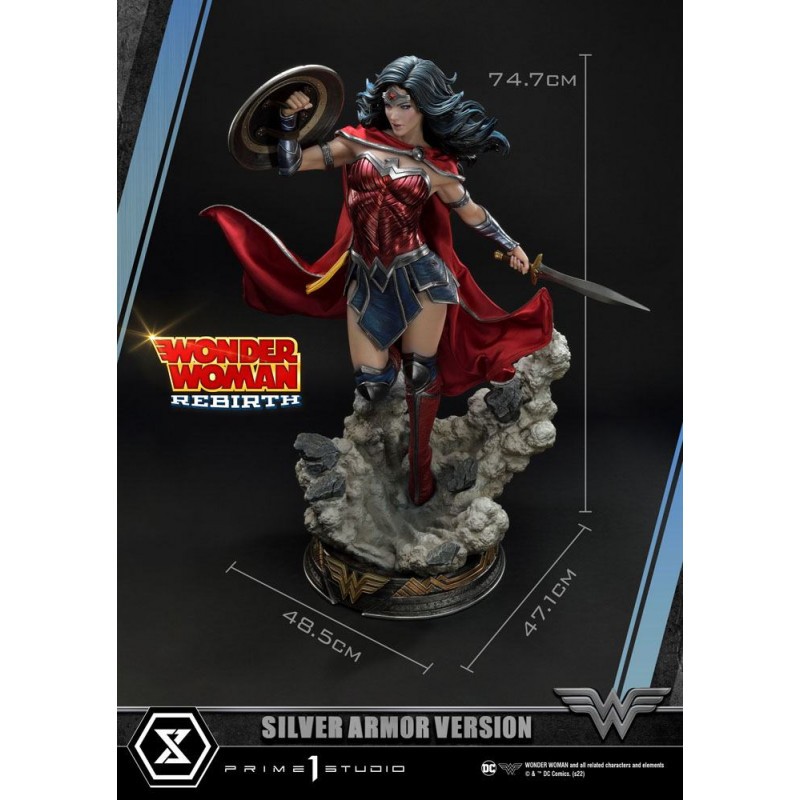 DC Comics Statuette 1/3 Wonder Woman Rebirth Silver Armor Version 75 cm Statue
