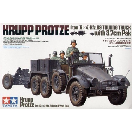 Krupp Protze 1 ton (6 x 6) towing truck with 37mm Pak Model kit